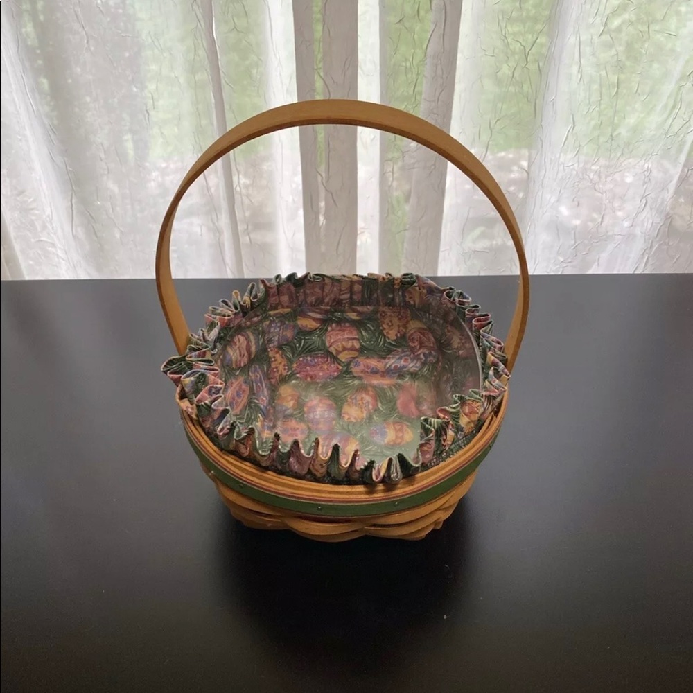 Vintage 1999 Longaberger Easter Basket Liner & Protector Combo
